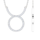 Cubic Zirconia Taurus Zodiac Necklace with Chain Zircon - ( AAAA ) - Quality - Rosec Jewels