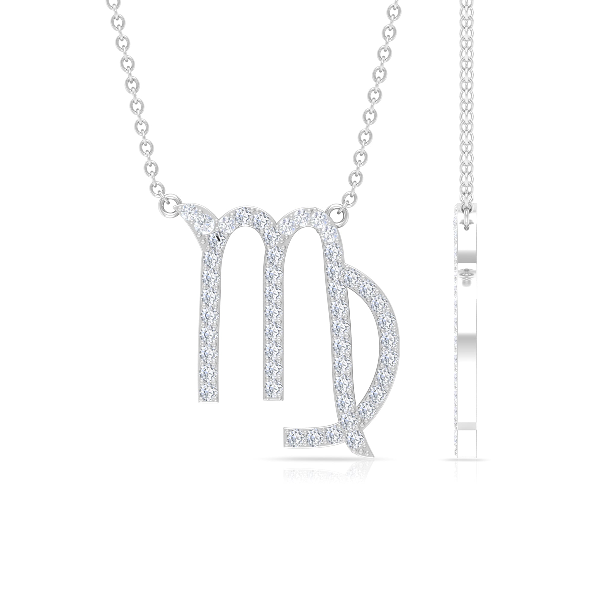 Cubic Zirconia Virgo Zodiac Necklace Zircon - ( AAAA ) - Quality - Rosec Jewels