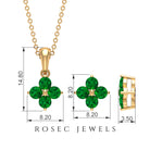 Simple Floral Jewelry Set with Emerald Emerald - ( AAA ) - Quality - Rosec Jewels