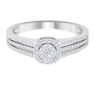 Classic Diamond Split Shank Engagement Ring Diamond - ( HI-SI ) - Color and Clarity - Rosec Jewels