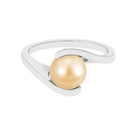 5 CT Solitaire South Sea Pearl Bypass Engagement Ring in Gold South Sea Pearl - ( AAA ) - Quality - Rosec Jewels