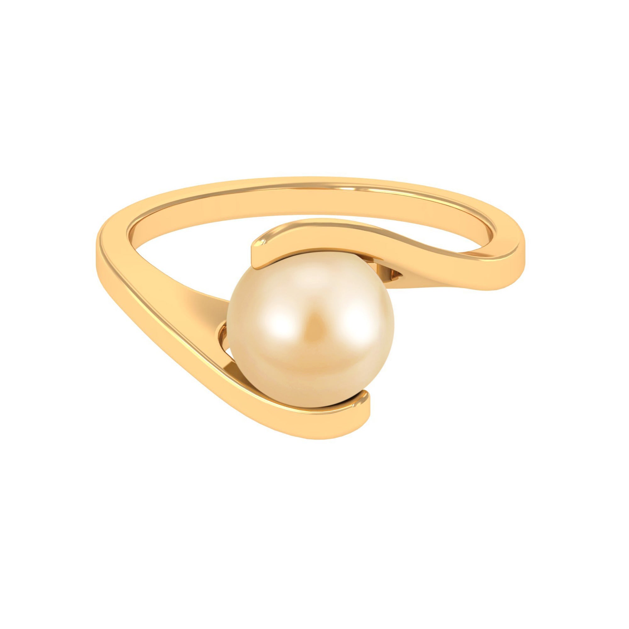 5 CT Solitaire South Sea Pearl Bypass Engagement Ring in Gold South Sea Pearl - ( AAA ) - Quality - Rosec Jewels