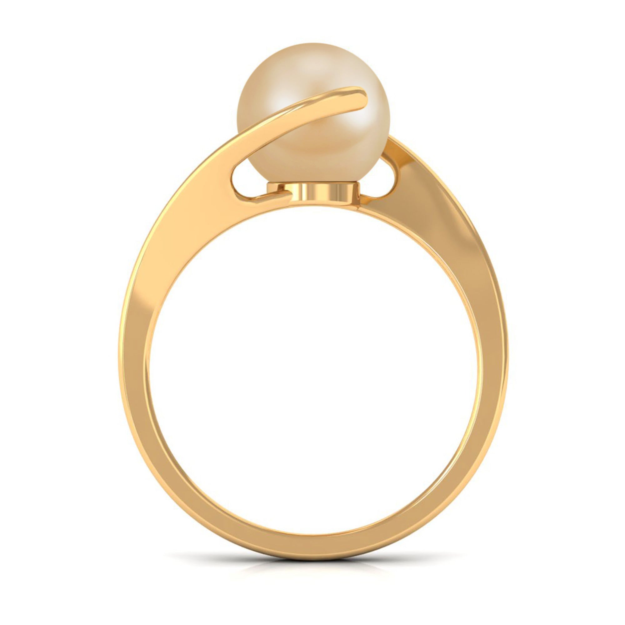 5 CT Solitaire South Sea Pearl Bypass Engagement Ring in Gold South Sea Pearl - ( AAA ) - Quality - Rosec Jewels