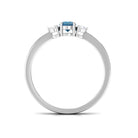 1/2 CT London Blue Topaz Promise Ring with Diamond London Blue Topaz - ( AAA ) - Quality - Rosec Jewels