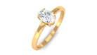 0.50 CT Claw Set Oval Cut Real Diamond Solitaire Ring Diamond - ( HI-SI ) - Color and Clarity - Rosec Jewels