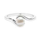 Bypass Freshwater Pearl Solitaire Ring Freshwater Pearl - ( AAA ) - Quality - Rosec Jewels