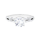 3 CT Solitaire Cubic Zirconia Criss Cross Engagement Ring Zircon - ( AAAA ) - Quality - Rosec Jewels