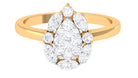 Cubic Zirconia Engagement Ring in Illusion Setting Zircon - ( AAAA ) - Quality - Rosec Jewels