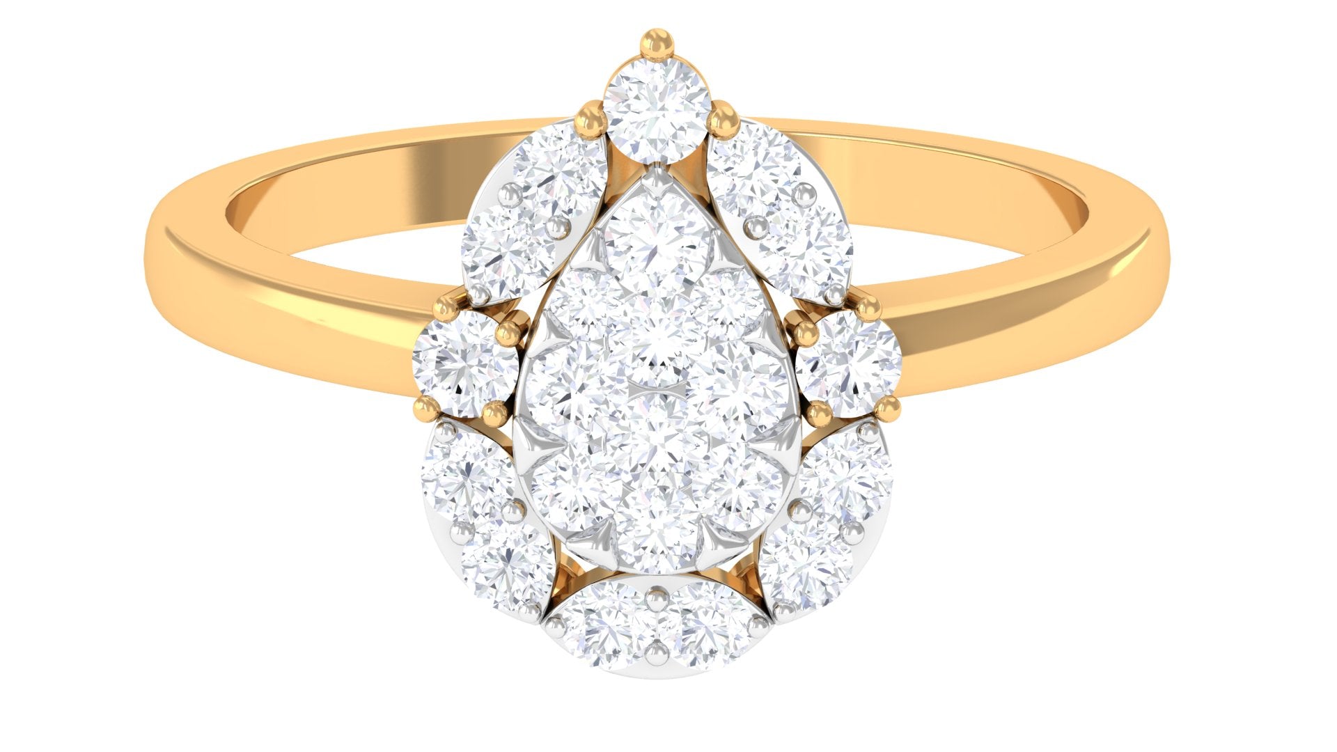 Cubic Zirconia Engagement Ring in Illusion Setting Zircon - ( AAAA ) - Quality - Rosec Jewels