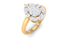 Cubic Zirconia Engagement Ring in Illusion Setting Zircon - ( AAAA ) - Quality - Rosec Jewels