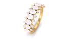 1.50 CT Rose Quartz Half Eternity Ring with Diamond Stones Rose Quartz - ( AAA ) - Quality - Rosec Jewels