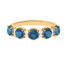 2 CT London Blue Topaz and Diamond Half Eternity Ring London Blue Topaz - ( AAA ) - Quality - Rosec Jewels