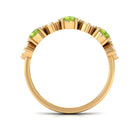 Peridot and Diamond Heart Shape Alternate Eternity Ring Peridot - ( AAA ) - Quality - Rosec Jewels