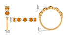 1.25 CT Alternate Citrine and Diamond Half Eternity Ring Citrine - ( AAA ) - Quality - Rosec Jewels