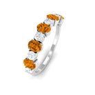 1.25 CT Alternate Citrine and Diamond Half Eternity Ring Citrine - ( AAA ) - Quality - Rosec Jewels