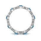 3.25 CT Designer London Blue Topaz and Diamond Eternity Ring London Blue Topaz - ( AAA ) - Quality - Rosec Jewels