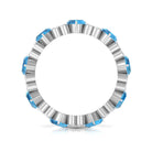 2.75 CT Swiss Blue Topaz and Diamond Heart Eternity Ring Swiss Blue Topaz - ( AAA ) - Quality - Rosec Jewels