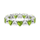 Peridot and Diamond Heart Shape Eternity Ring Peridot - ( AAA ) - Quality - Rosec Jewels