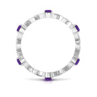 1.50 CT Amethyst and Diamond Full Eternity Ring with Crossover Shank Amethyst - ( AAA ) - Quality - Rosec Jewels