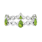 Peridot and Diamond Full Eternity Ring with Crossover Shank Peridot - ( AAA ) - Quality - Rosec Jewels