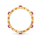 1.50 CT Natural Pink Tourmaline Crossover Eternity Ring with Diamond Pink Tourmaline - ( AAA ) - Quality - Rosec Jewels