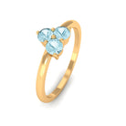 1/4 CT Round Sky Blue Topaz Three Stone Promise Ring Sky Blue Topaz - ( AAA ) - Quality - Rosec Jewels