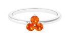 1/2 CT Round Orange Sapphire Three Stone Promise Ring Orange Sapphire - ( AAA ) - Quality - Rosec Jewels