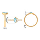 Marquise Cut Sky Blue Topaz and Diamond Minimal Ring Sky Blue Topaz - ( AAA ) - Quality - Rosec Jewels