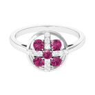 Real Pink Tourmaline Contemporary Ring with Diamond Pink Tourmaline - ( AAA ) - Quality - Rosec Jewels