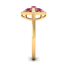 Real Pink Tourmaline Contemporary Ring with Diamond Pink Tourmaline - ( AAA ) - Quality - Rosec Jewels