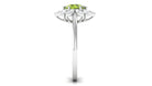 1.75 CT Real Peridot Flower Ring with Moissanite Halo Peridot - ( AAA ) - Quality - Rosec Jewels