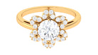 Cubic Zirconia Flower Promise Ring Zircon - ( AAAA ) - Quality - Rosec Jewels