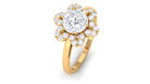 Cubic Zirconia Flower Promise Ring Zircon - ( AAAA ) - Quality - Rosec Jewels