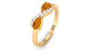 0.50 CT Pear Cut Citrine Infinity Promise Ring with Diamond Citrine - ( AAA ) - Quality - Rosec Jewels