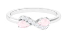 0.50 CT Rose Quartz Infinity Promise Ring with Diamond Stones Rose Quartz - ( AAA ) - Quality - Rosec Jewels