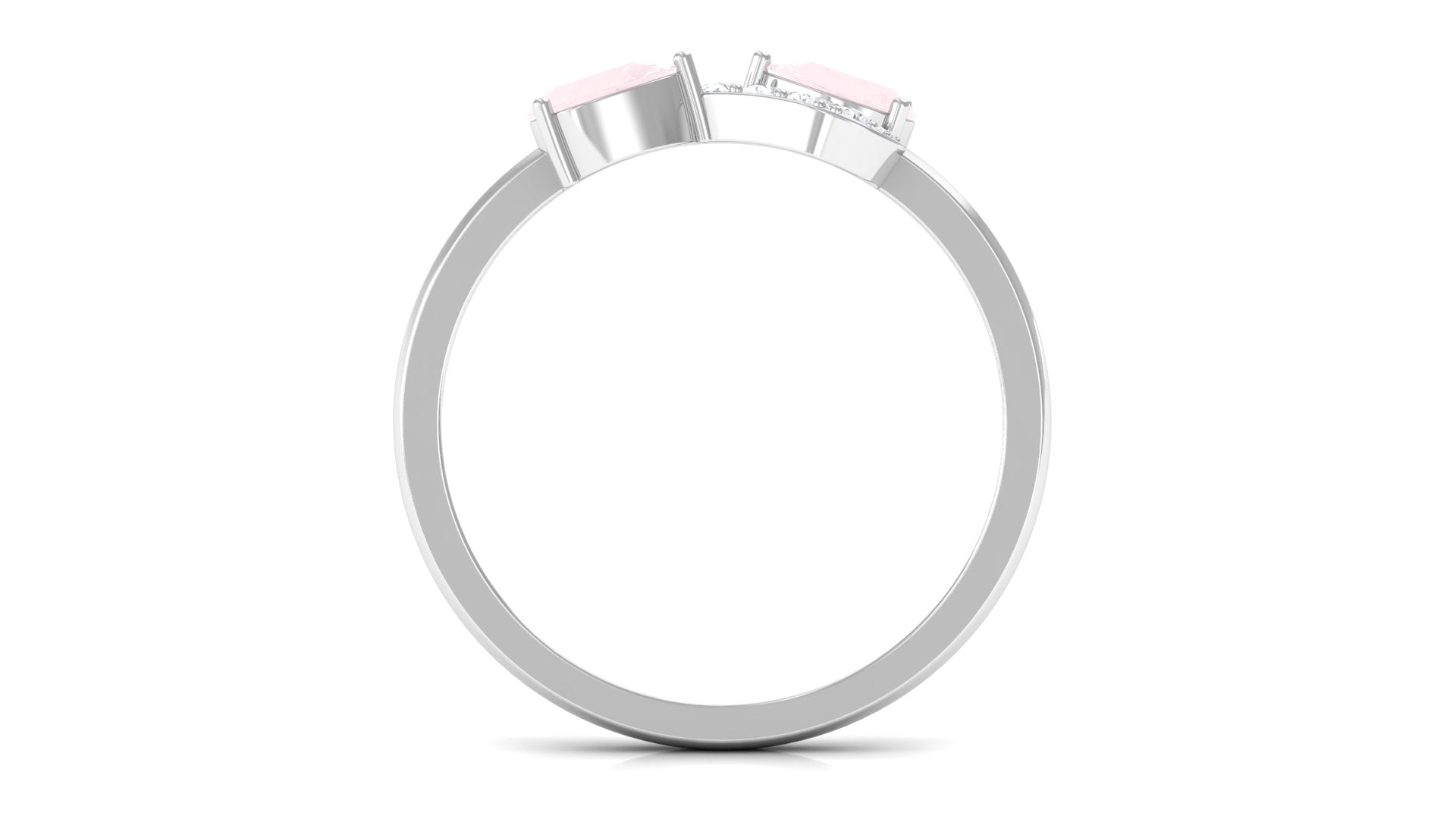 0.50 CT Rose Quartz Infinity Promise Ring with Diamond Stones Rose Quartz - ( AAA ) - Quality - Rosec Jewels