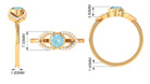 Bezel Set Solitaire Sky Blue Topaz and Diamond Ring in Split Shank Sky Blue Topaz - ( AAA ) - Quality - Rosec Jewels