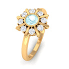 3/4 CT Sky Blue Topaz and Diamond Statement Ring Sky Blue Topaz - ( AAA ) - Quality - Rosec Jewels