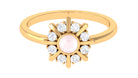 0.50 CT Real Rose Quartz Statement Ring with Diamond Stones Rose Quartz - ( AAA ) - Quality - Rosec Jewels