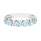 3/4 CT Sky Blue Topaz Designer Anniversary Band with Diamond Sky Blue Topaz - ( AAA ) - Quality - Rosec Jewels