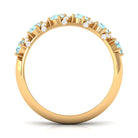 3/4 CT Sky Blue Topaz Designer Anniversary Band with Diamond Sky Blue Topaz - ( AAA ) - Quality - Rosec Jewels