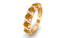 0.75 CT Designer Citrine Anniversary Ring with Diamond Citrine - ( AAA ) - Quality - Rosec Jewels