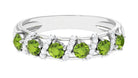 Designer Anniversary Ring with Peridot and Diamond Peridot - ( AAA ) - Quality - Rosec Jewels