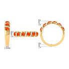 1 CT Orange Sapphire Designer Anniversary Band with Diamond Orange Sapphire - ( AAA ) - Quality - Rosec Jewels