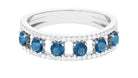 1.25 CT London Blue Topaz and Diamond Anniversary Band London Blue Topaz - ( AAA ) - Quality - Rosec Jewels