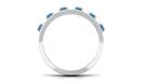 1.25 CT London Blue Topaz and Diamond Anniversary Band London Blue Topaz - ( AAA ) - Quality - Rosec Jewels