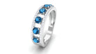 1.25 CT London Blue Topaz and Diamond Anniversary Band London Blue Topaz - ( AAA ) - Quality - Rosec Jewels