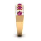 Pink Tourmaline Anniversary Ring with Diamond Pink Tourmaline - ( AAA ) - Quality - Rosec Jewels