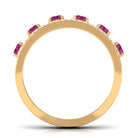 Pink Tourmaline Anniversary Ring with Diamond Pink Tourmaline - ( AAA ) - Quality - Rosec Jewels