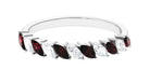 Garnet and Diamond Half Eternity Ring Garnet - ( AAA ) - Quality - Rosec Jewels